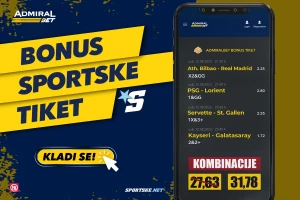 AdmiralBet i Sportske bonus tiket - Real, PSŽ, Servet i Galata za kvotu 31,78